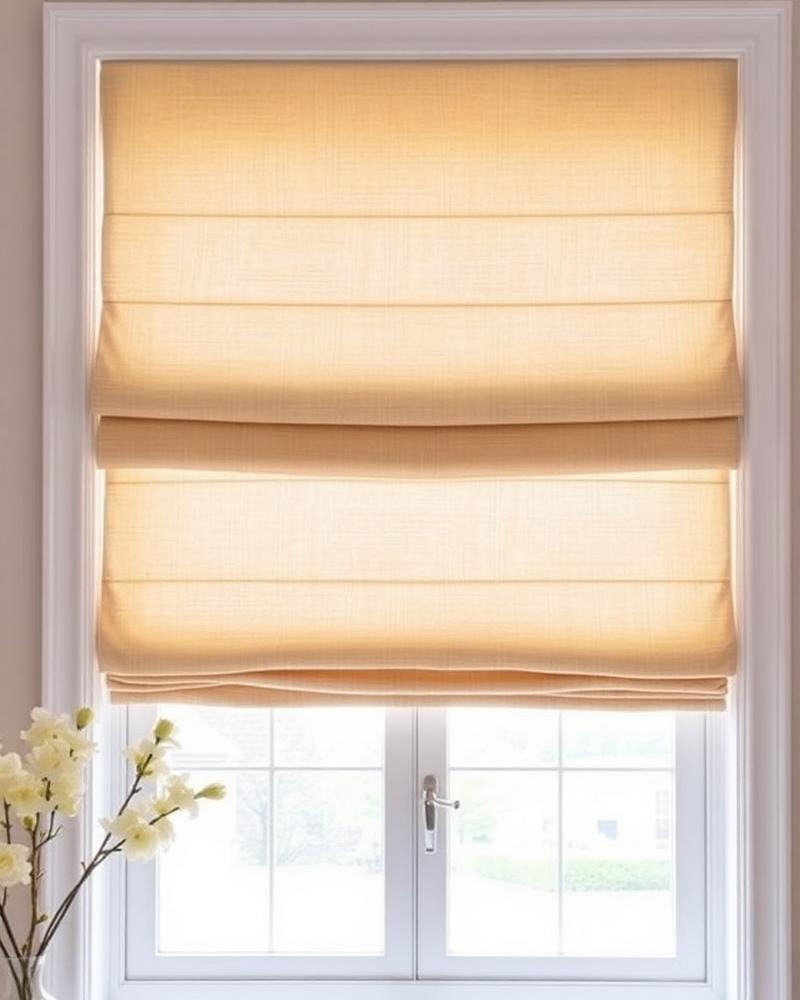 Vignette® Modern Roman Shades installed on a home window