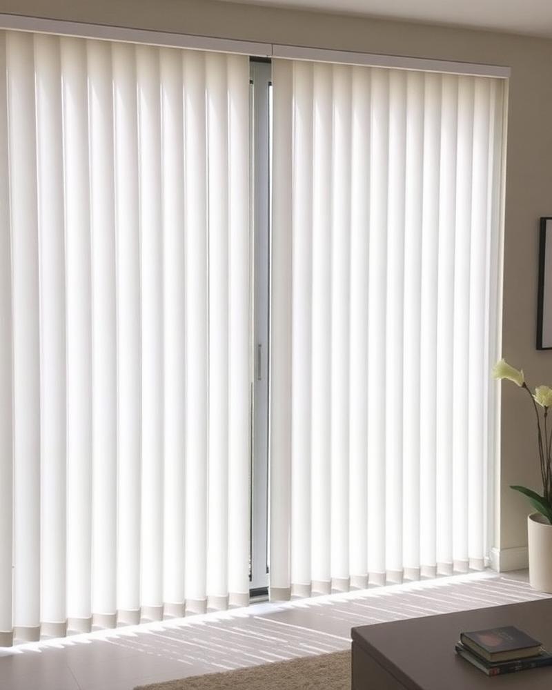 Cadence® Vertical Blinds installed on a home window